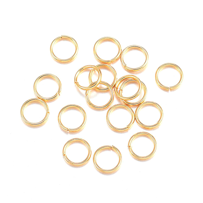 Ösen, vergoldeter Stahl, dünner Draht, 4x0,5mm, 20 Stk