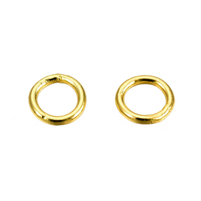 Ösen, vergoldeter Edelstahl, GESCHLOSSEN, 6x0,8mm, 10 Stk