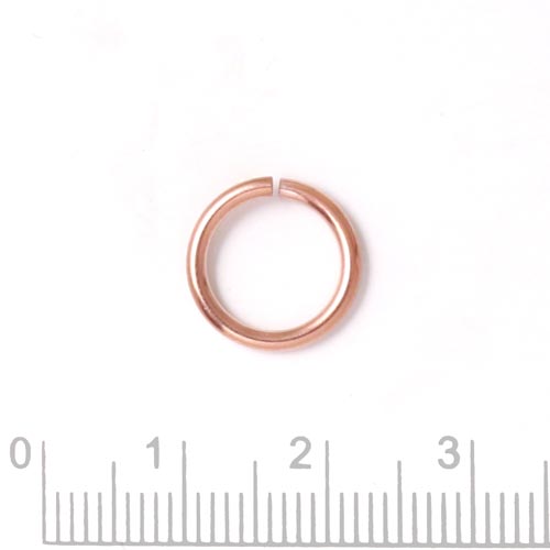 Ösen, rotvergoldeter Edelstahl, geöffnet, 12x1,5 mm. 4 Stk.