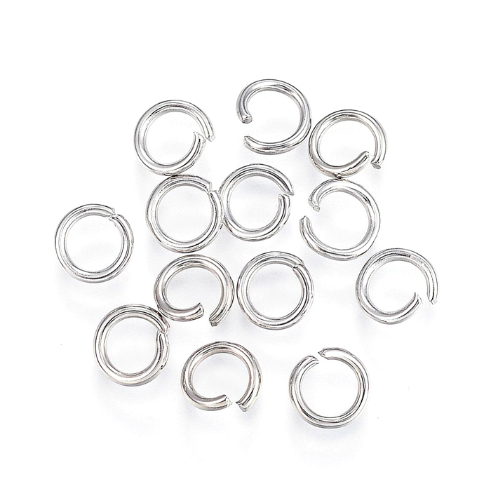 Ösen, Edelstahl, klein, geöffnet, 6x1 mm. 20 Stk.
