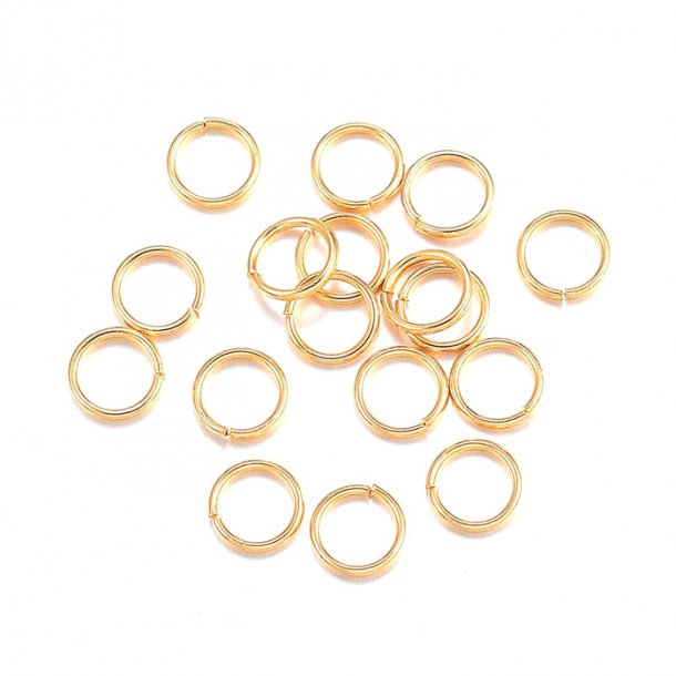 Jumpring, gold plated steel, open, 5x0.7mm, 20pcs