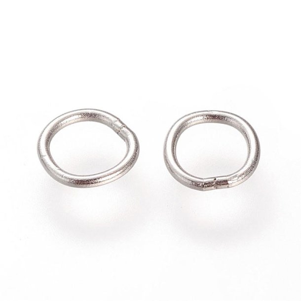 Jumpring, stainless, STEEL, CLOSED, steel color, 4x0,7mm. 10pcs.