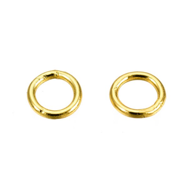 Jumpring, gold plated stainless steel, CLOSED, 5x0.8mm, 10pcs