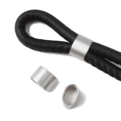 Bandring, oval, matter Stahl, 8x5x5,5 mm, 2 Stk