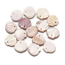 Perlmutt-Muschelanhnger, zartes Rosa, 10 mm, 2 Stck.