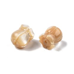 Shell beads, flower, natural trochus shell, natural colour, 9.5x8x8 mm, 4 pcs