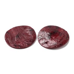 Muslingeskal vedh�ng, flad rund, m�rker�d, 20,5 mm, hul 1,5 mm, 10 stk.