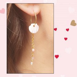 Perlmutt-Muschelanhnger, zartes Rosa, 10 mm, 2 Stck.