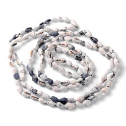Conch beads, full strand, grey and white, through drilled, approx. 10x8mm, 135pcs.