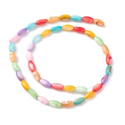 Perlmuttperle, ganzer Strang, reisfrmig, gemischte Farben, 9,5x5 mm, 40 Stck