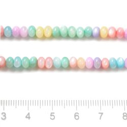 Muschelperlen, gemischte pastellfarben, ganzer Strang, rondell, 5x3 mm, ca. 110 stk