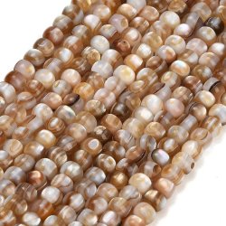 Perlemor perler, hel streng, rondel, naturfarvet, 4-4,5x3,5 mm, ca. 111-113 stk.