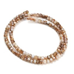 Perlemor perler, hel streng, rondel, naturfarvet, 4-4,5x3,5 mm, ca. 111-113 stk.
