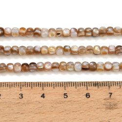 Perlemor perler, hel streng, rondel, naturfarvet, 4-4,5x3,5 mm, ca. 111-113 stk.