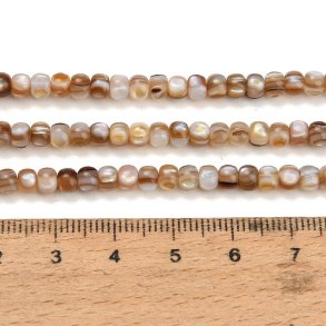 Perlmuttperlen, ganzer Strang, Rondelle, Naturfarben, 4-4,5x3,5 mm, ca. 111-113 Stk.