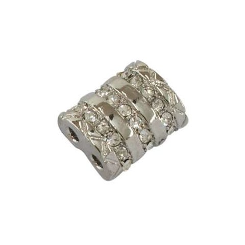Krystal flad snor-samler, let oxyderet, klar, 17x14 mm
