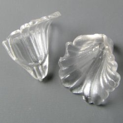 Acrylic bell flowers, large size, transparent, 2pcs.
