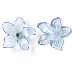 Acryl, Orchideen, blau, transparent, 27x7mm, 6 Stk.