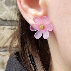 Acrylperlen, Blume, gemischte Farben, 20.5x18.5x6.5mm, 6 Stck