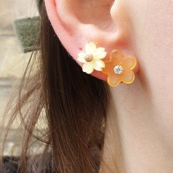 Acryl, Blumen, gemischte Farben, 12,5x13 mm, 10 Stck