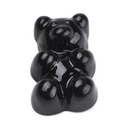 Teddyb&auml;r, Resin, schwarz, imitierte S&uuml;&szlig;igkeit, Teddyb&auml;r, 17x12x7 mm, 6 Stk