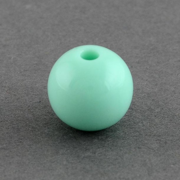 Acrylic bead, 16 mm, round aquamarine green, 6 pcs.