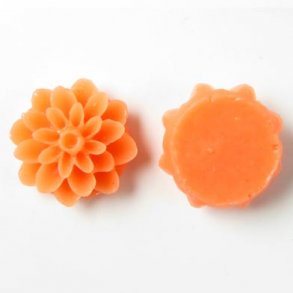 Resin, Dahlien, hellorange, 16x8 mm, 2 Stk.