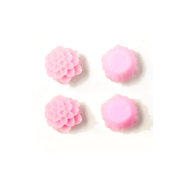 Resin dahlia, small, light pink, 10x6mm, 4pcs.