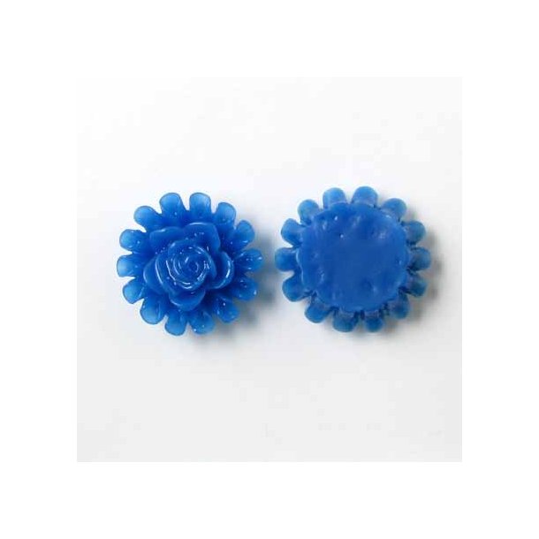 Resin rose, dark blue, 12x5mm, 4pcs.