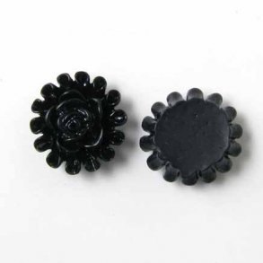 Resin, Rosenkränze, schwarz, 12x5 mm, 4 Stk.