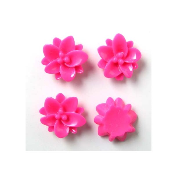 Resin lily, pink, 12x5mm, 4pcs.