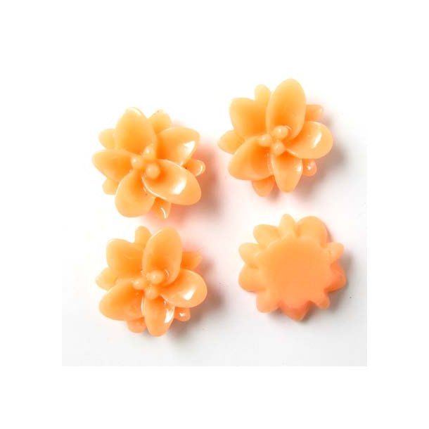 Resin lily, light orange, 12x5mm, 4pcs.