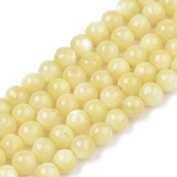Shell beads, round, Yellow, 4 mm, 10 pcs.