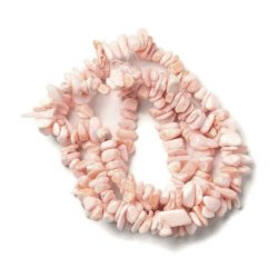 Muschelperle, Rosat&ouml;ne, ganzer Strang, Nuggets, 5-13,5x4-7,5x1,5-6 mm