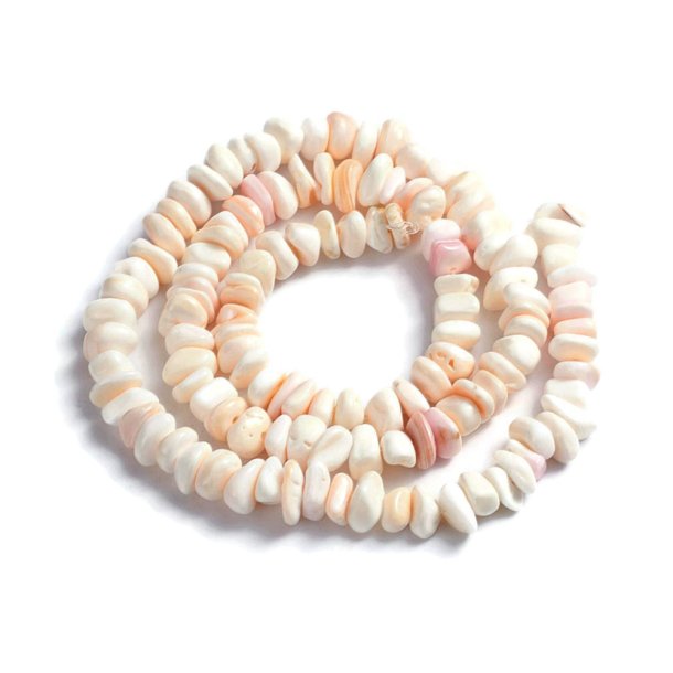 Shell bead, pink, whole strand, Nuggets, 5-7x5-7x2-4mm, 125 pcs.