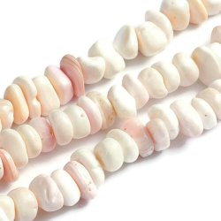 Muschelperle, rosa, ganzer Strang, Nuggets, 5-7x5-7x2-4mm, 125 Stk.