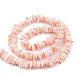 Perlmutt, ganzer Strang, flache unebene Kanten, pfirsich/lavendelfarben, ca. 10x6x1 mm, ca. 200 Stck