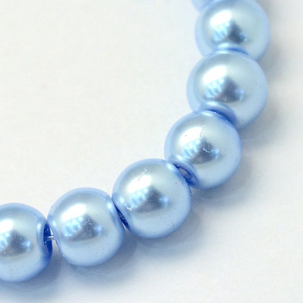 Baking painted glass beads, round, Sky blue, 4mm, 20 pcs.