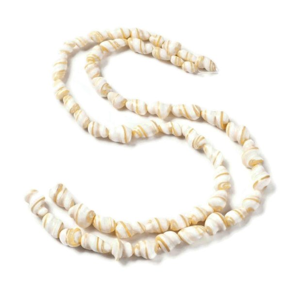 Mother of pearl beads, whole strand, striped white, pierced, approx. 10x8 mm, 27-28 pcs