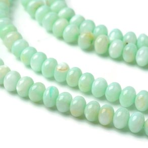 Shell beads, pastel green, roundel, 6x4 mm, hole: 1 mm 10 pcs.