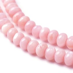 Muschelperlen, rosafarben, rondell, 6x4 mm, Loch: 1 mm 10 St&uuml;ck.