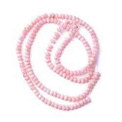 Muschelperlen, rosafarben, rondell, 6x4 mm, Loch: 1 mm 10 St&uuml;ck.