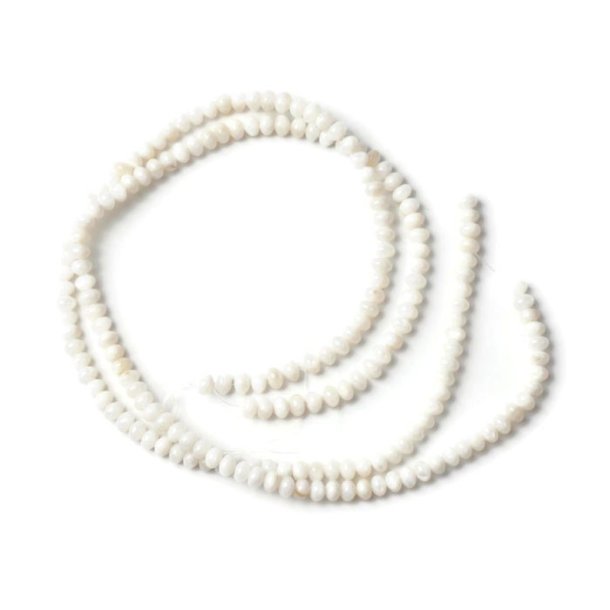 Shell beads, offwhite, whole strand, roundel, 6x4 mm, appx. 91 pc