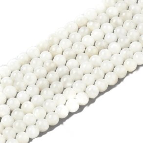 Muschelperlen, ganzer Strang, farbig, rund, weiß, 2,5 mm, ca. 180stk