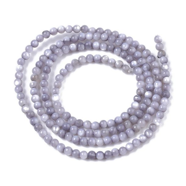 Shell beads, full strand, colored, round, blue/grey, 2.5mm, appx. 185pc