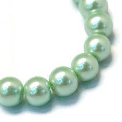 Lackierte Glasperlen, rund, Pastellgr&uuml;n, 6 mm, 20 Stk