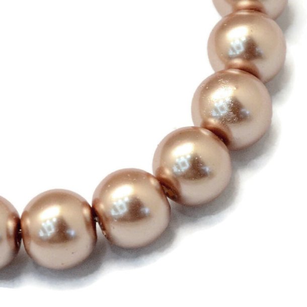 Baking painted glass beads, round, Beige, 6 mm, 20 pcs.