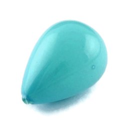 Shellpearls, Tropfen, blau t&uuml;rkis, 8x11 mm, angebohrt. 2 stk