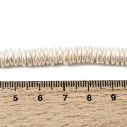 Shell pearl, flad rund, elektroplated perlemor, heishi, 7x1,5 mm, ca. 200 stk