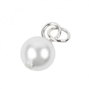 Anhnger, Silber mit weier Shellpearl, 6 mm, 1 Stk